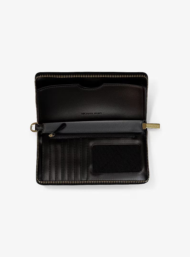 Michael Kors Jet Set Large Signature Logo Smartphone Wallet Black