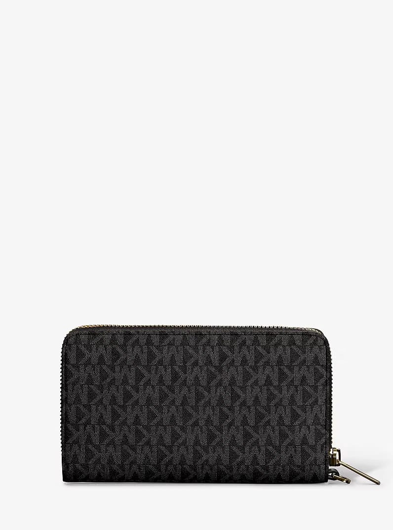 Michael Kors Jet Set Large Signature Logo Smartphone Wallet Black