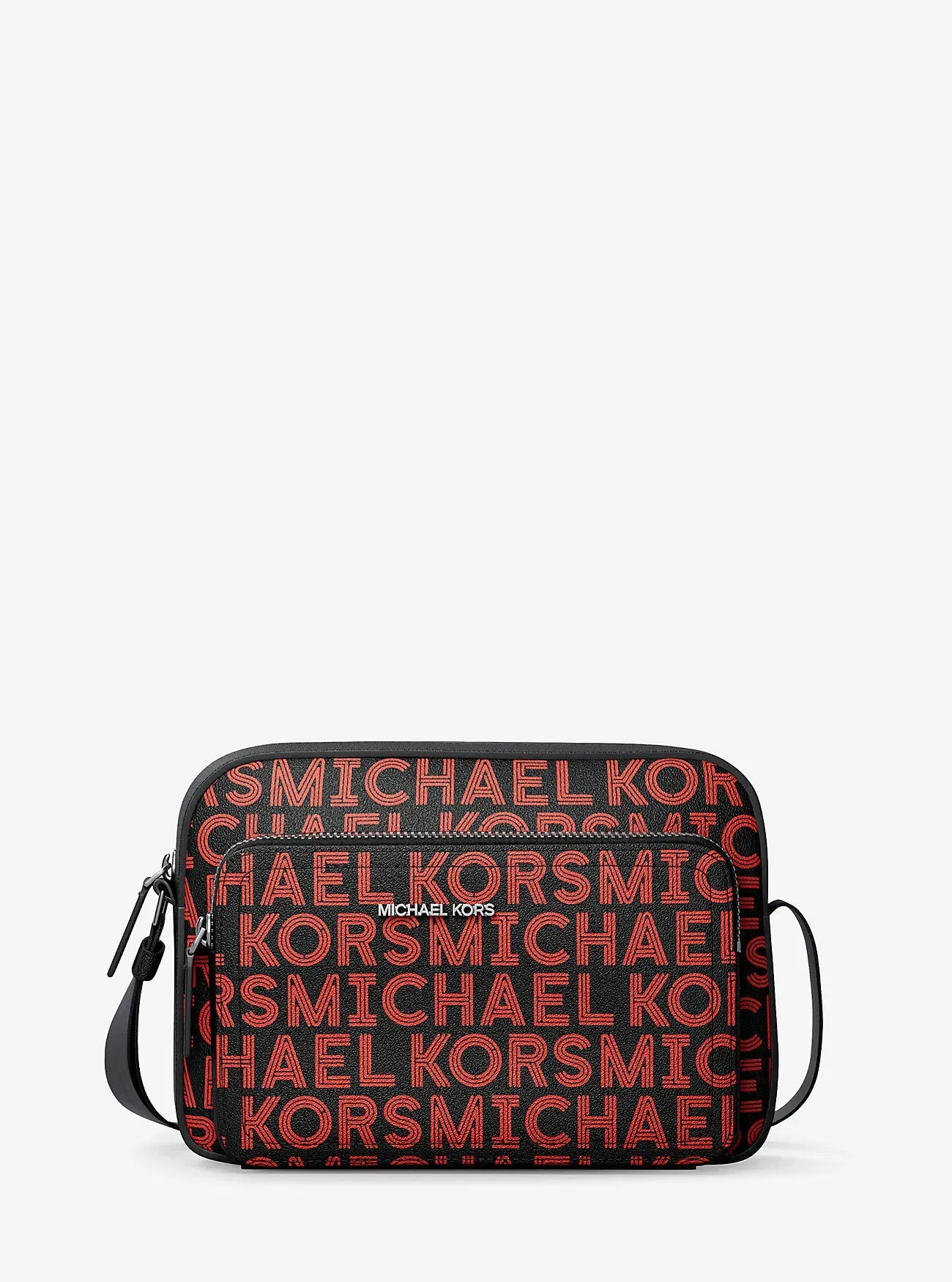 Michael Kors Cooper Graphic Logo Flight Bag Bright Red