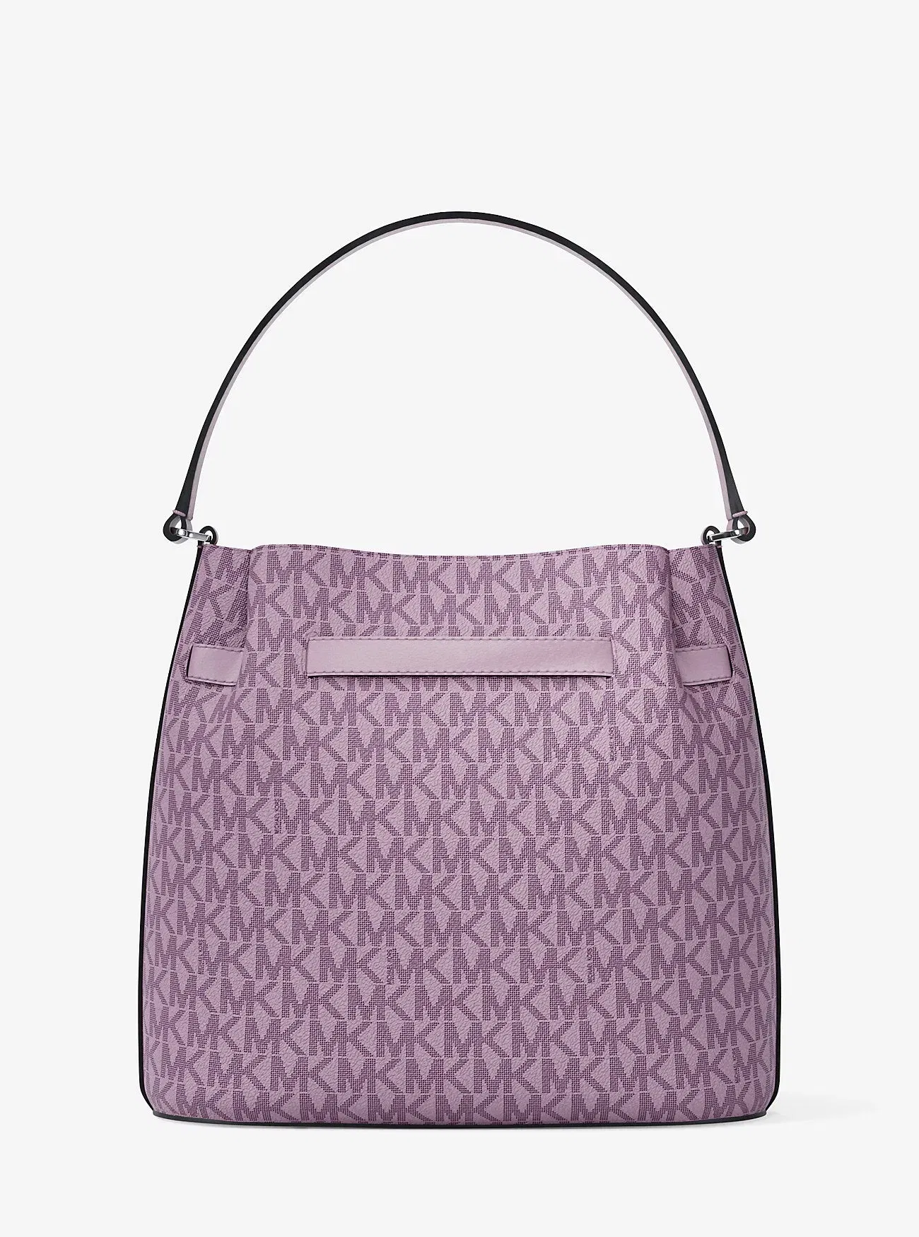 Michael Kors Carson Medium Signature Logo Convertible Bucket Crossbody Bag Lt Quartz