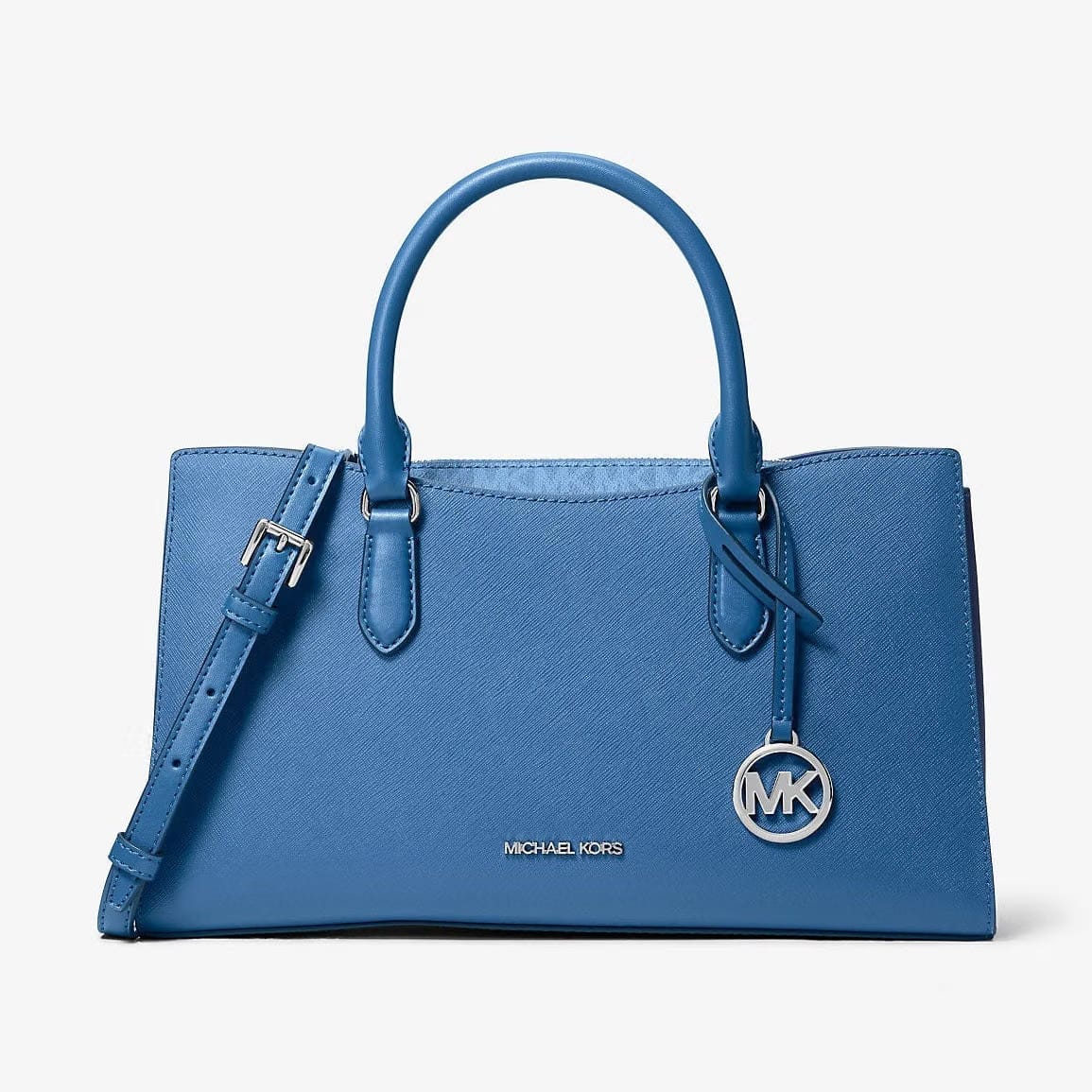 Michael Kors Arden Medium Top-Zip Satchel Galaxy Blue