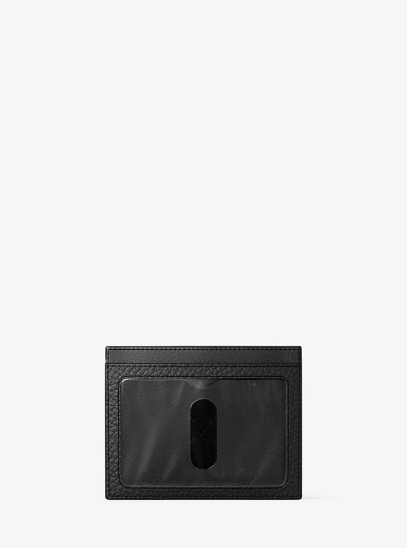 Michael Kors Cooper Pebbled Leather Tall Card Case Black