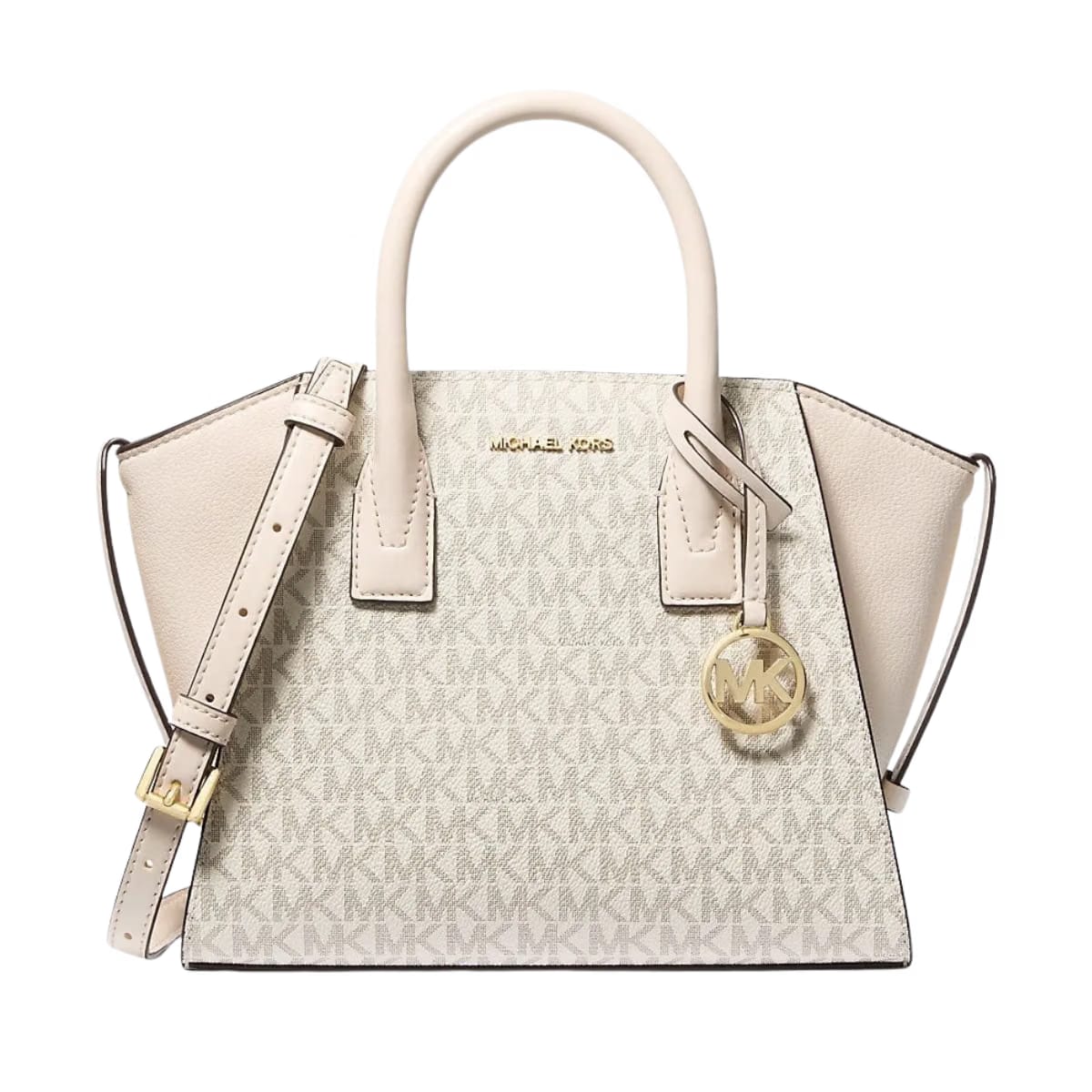 Michael Kors Avril Small Logo and Leather Satchel Lt Crm Multi
