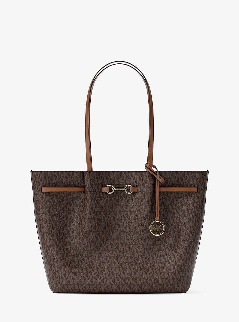 Michael Kors Carson Large Signature Logo Tote Bag Brown
