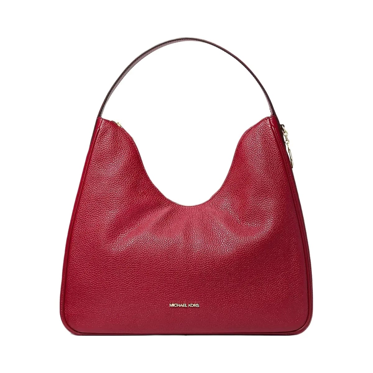 Michael Kors Nayla Medium Pebbled Leather Shoulder Bag Cherry
