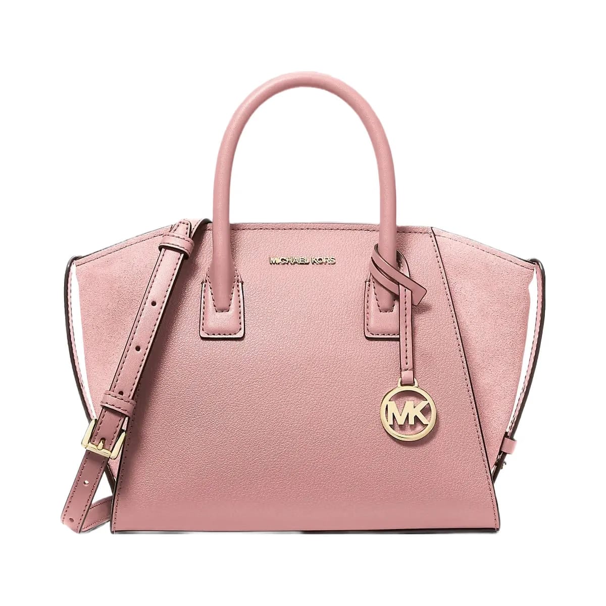 Michael Kors Avril Small Pebbled Leather Satchel Powder Blush