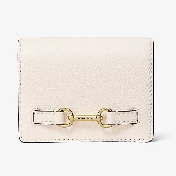 Michael Kors Carson Small Pebbled Leather Wallet Lt Cream