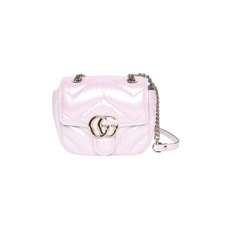 Gucci Marmont Mini Shoulder Bag Iridescent Escape Pink