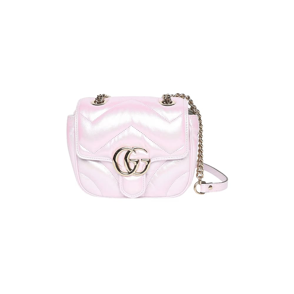 Gucci Marmont Mini Shoulder Bag Iridescent Escape Pink