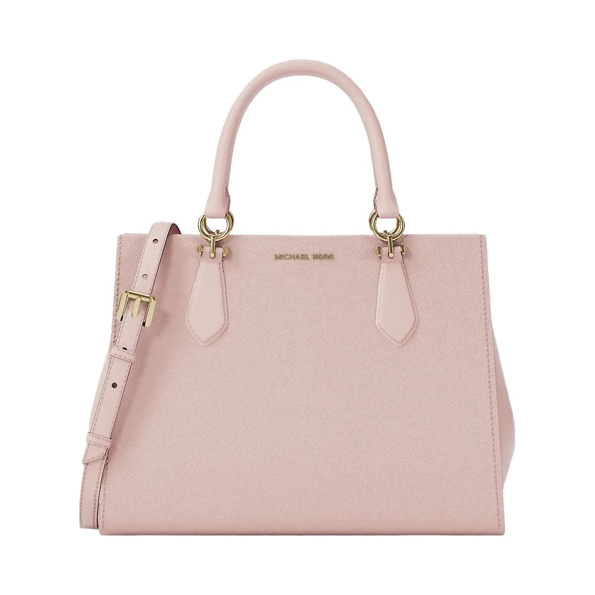 Michael Kors Marilyn Medium Saffiano Leather Satchel Powder Blush