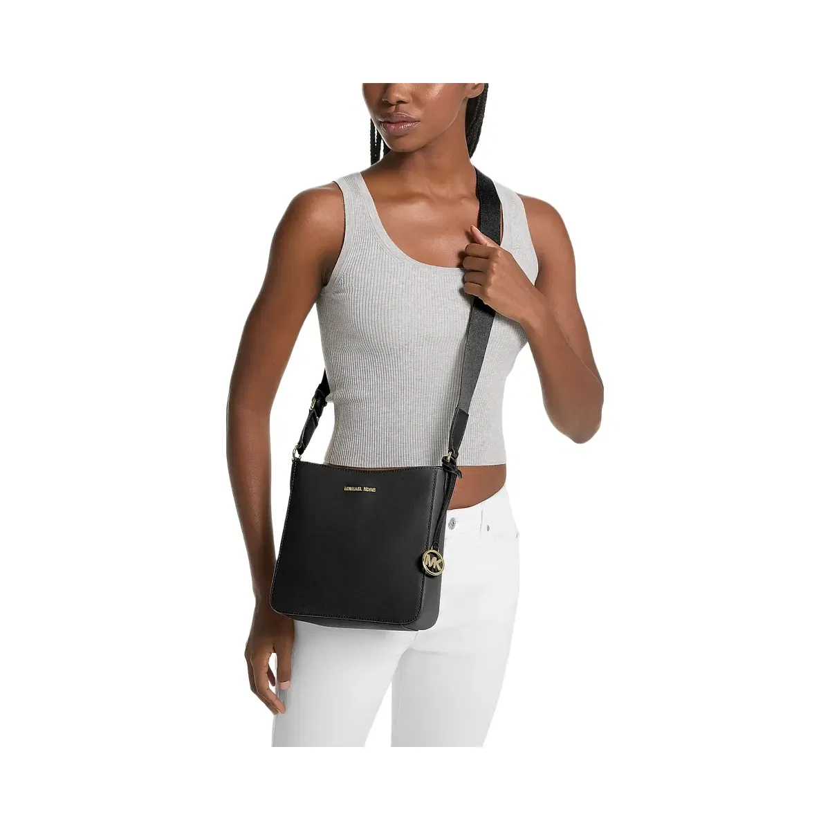 Michael Kors Jet Set Travel Small Messenger Bag Black-Black