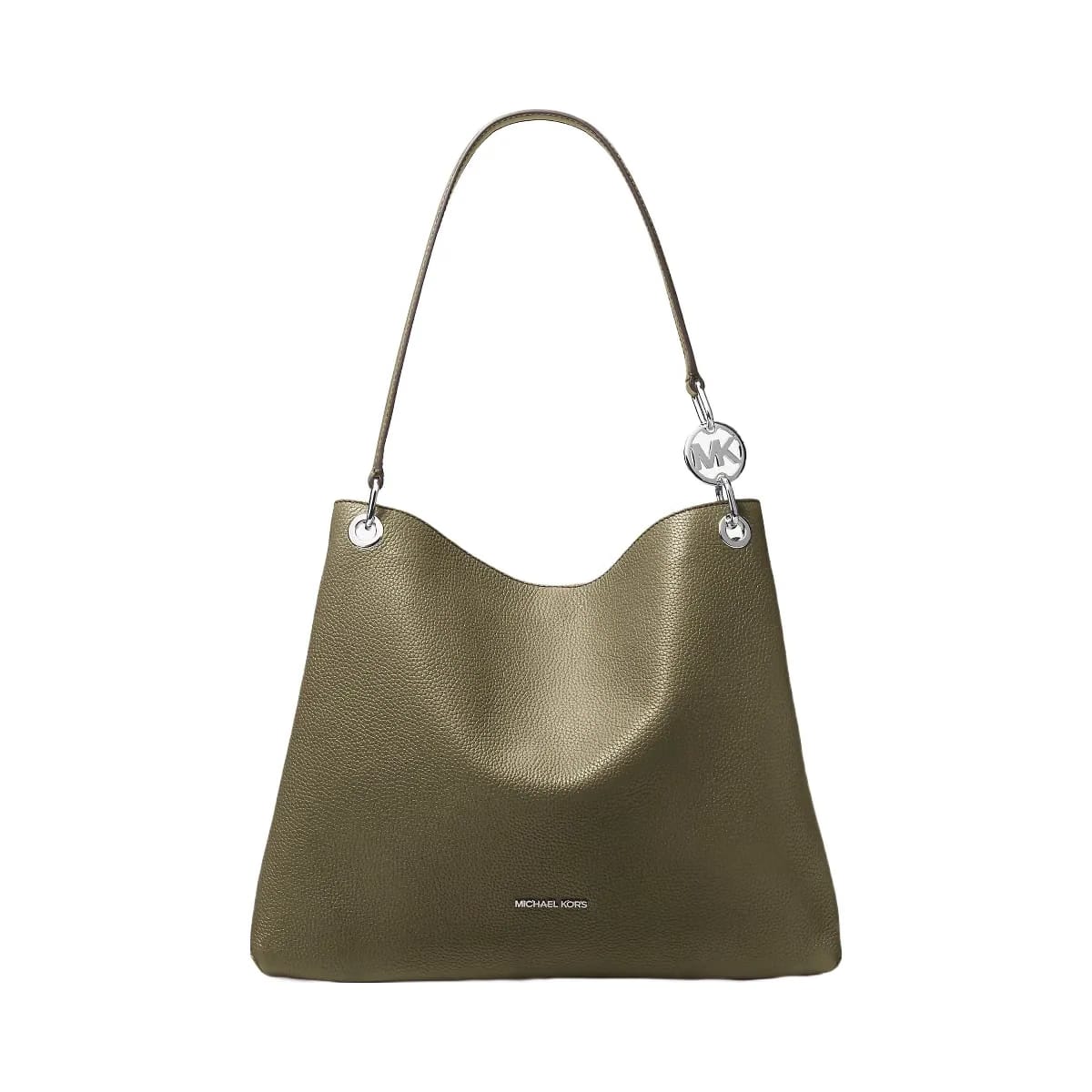 Michael Kors Christina Large Pebbled Leather Shoulder Bag Olive