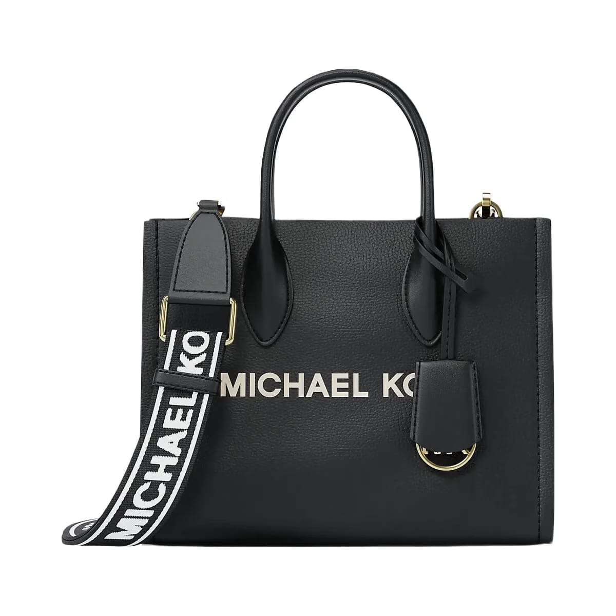 Michael Kors Mirella Small Pebbled Leather Convertible Crossbody Bag Black
