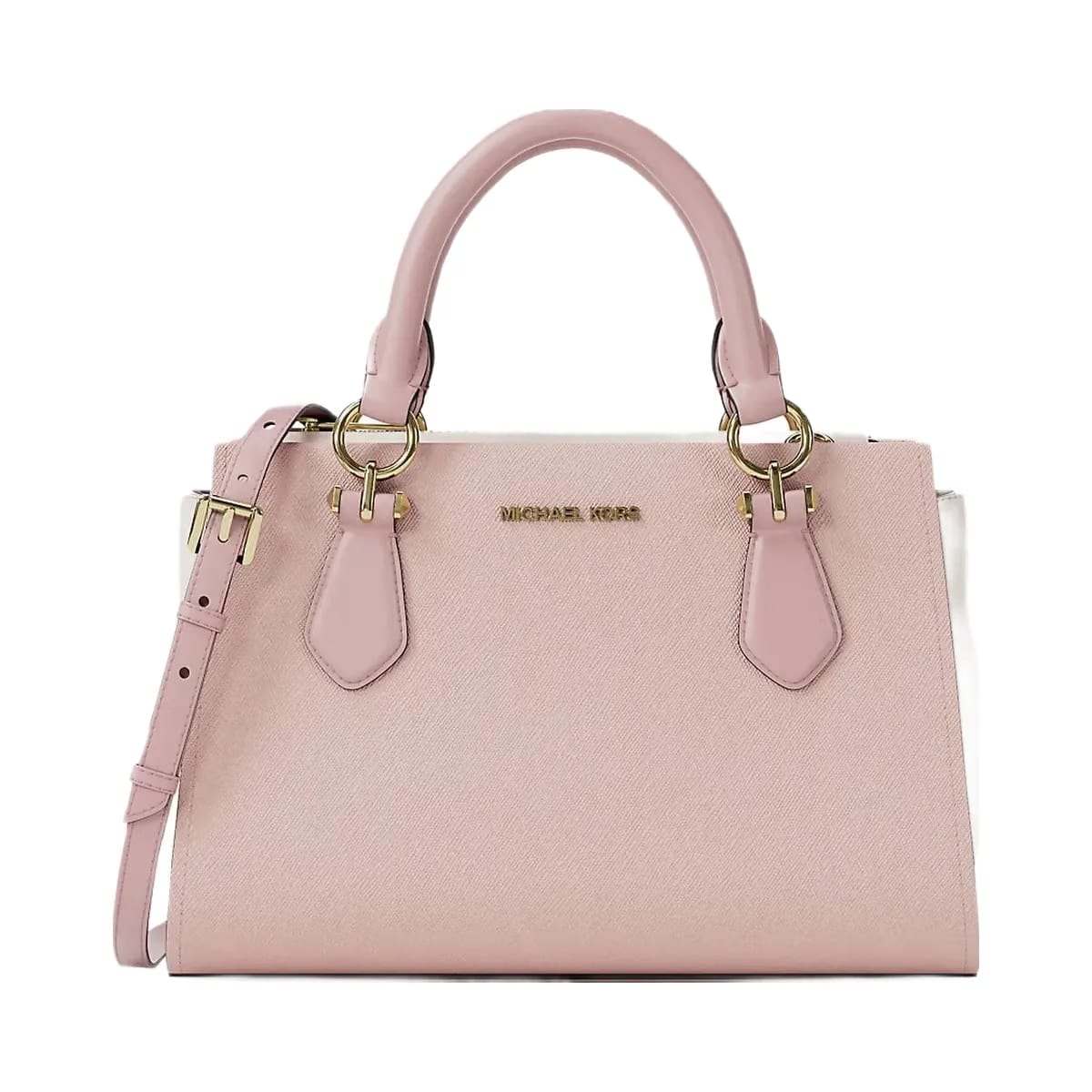 Michael Kors Marilyn Small Color-Block Saffiano Leather Messenger Bag Pwd Blsh Mlt