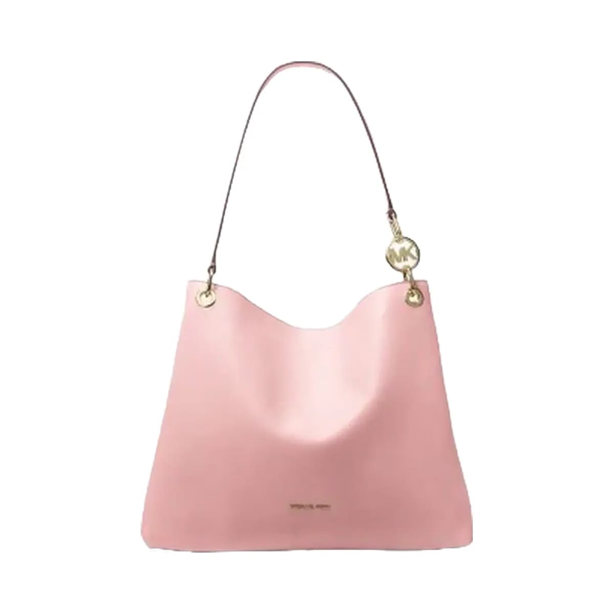 Michael Kors Christina Large Pebbled Leather Shoulder Bag Powder Blush
