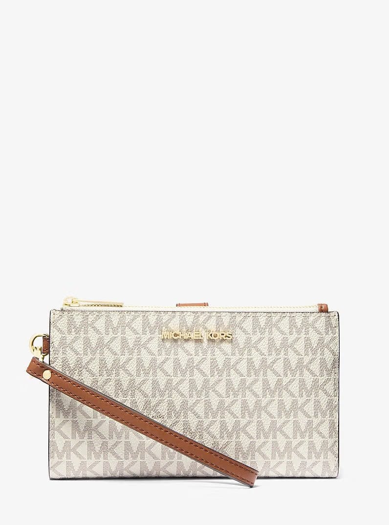 Michael Kors Jet Set Travel Signature Logo Smartphone Wallet Vanilla