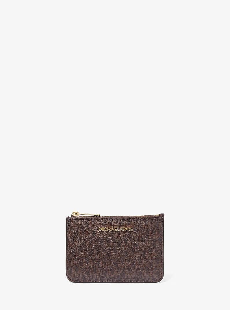 Michael Kors Jet Set Travel Small Signature Logo Coin Purse Brown