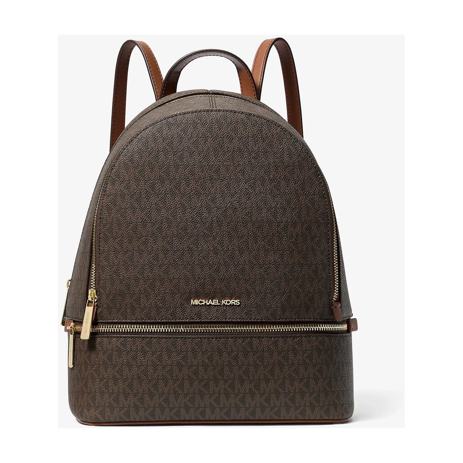 Michael Kors Rhea Medium Signature Logo Backpack Brown
