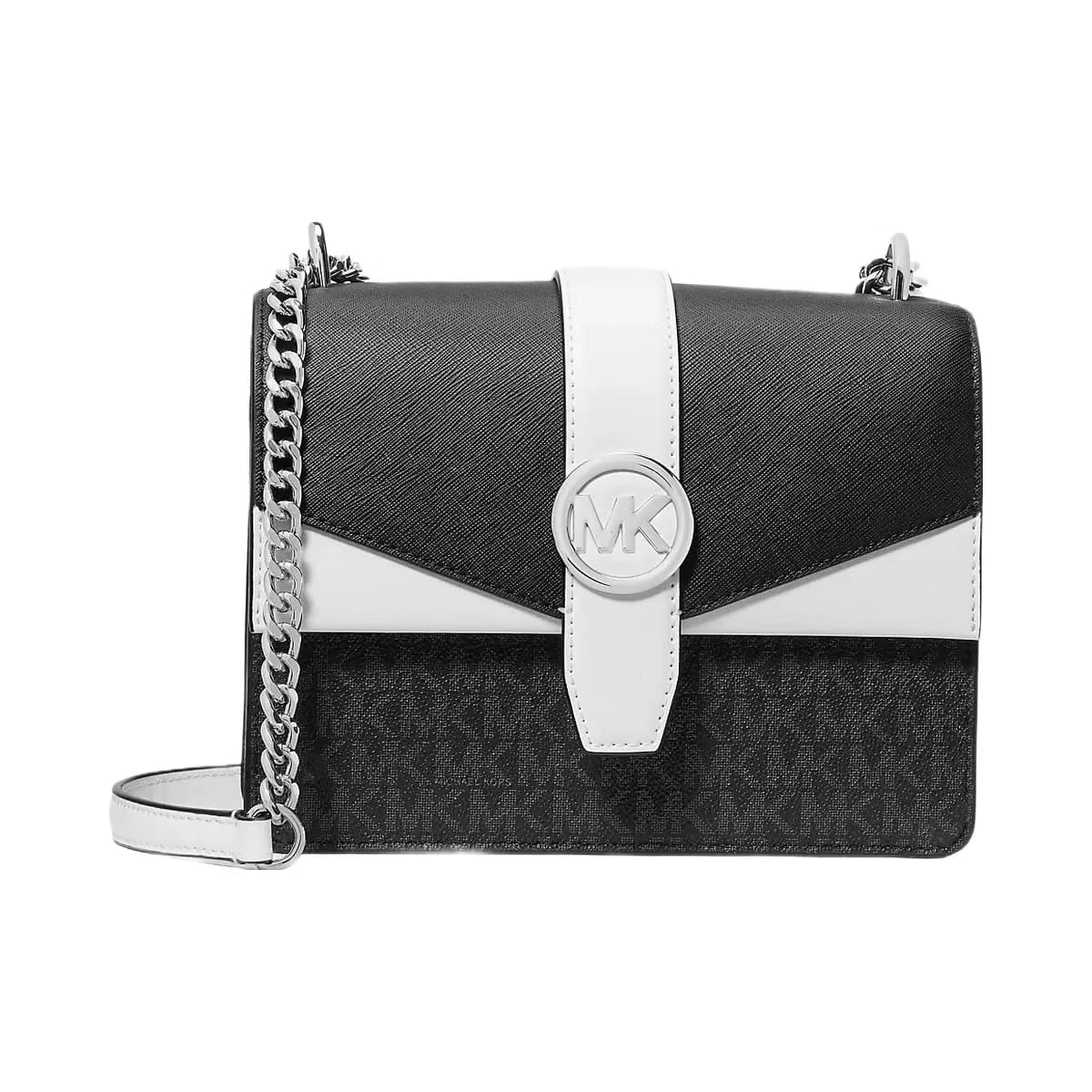 Michael Kors Greenwich Small Color-Block Signature Logo Crossbody Bag Black Combo