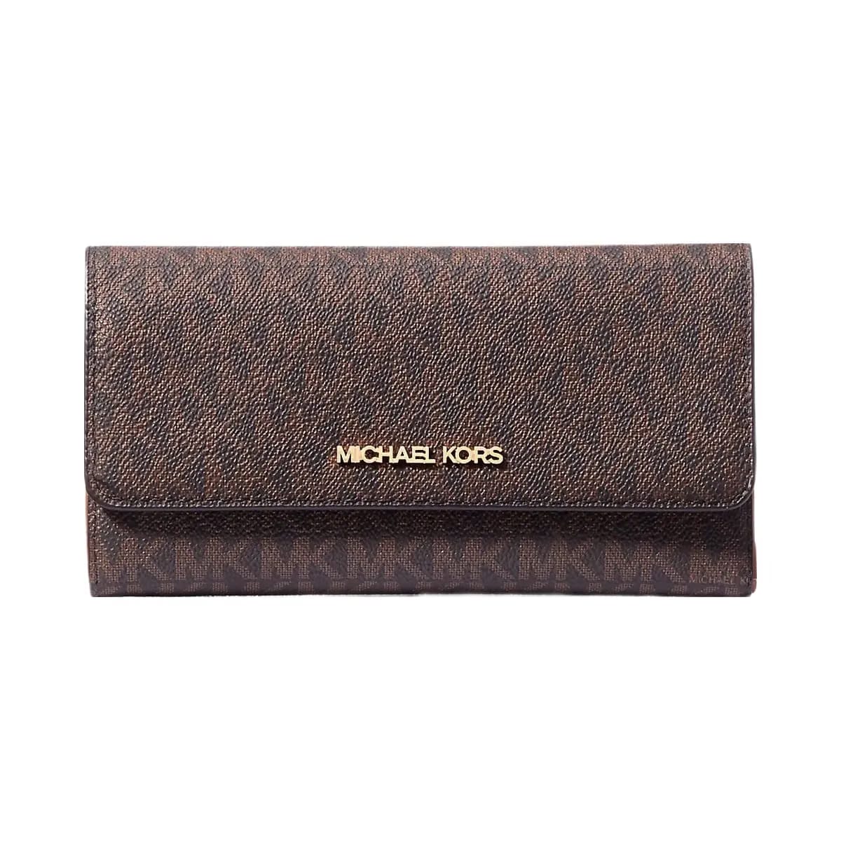 Michael Kors Jet Set Large Logo Trifold Wallet Brown