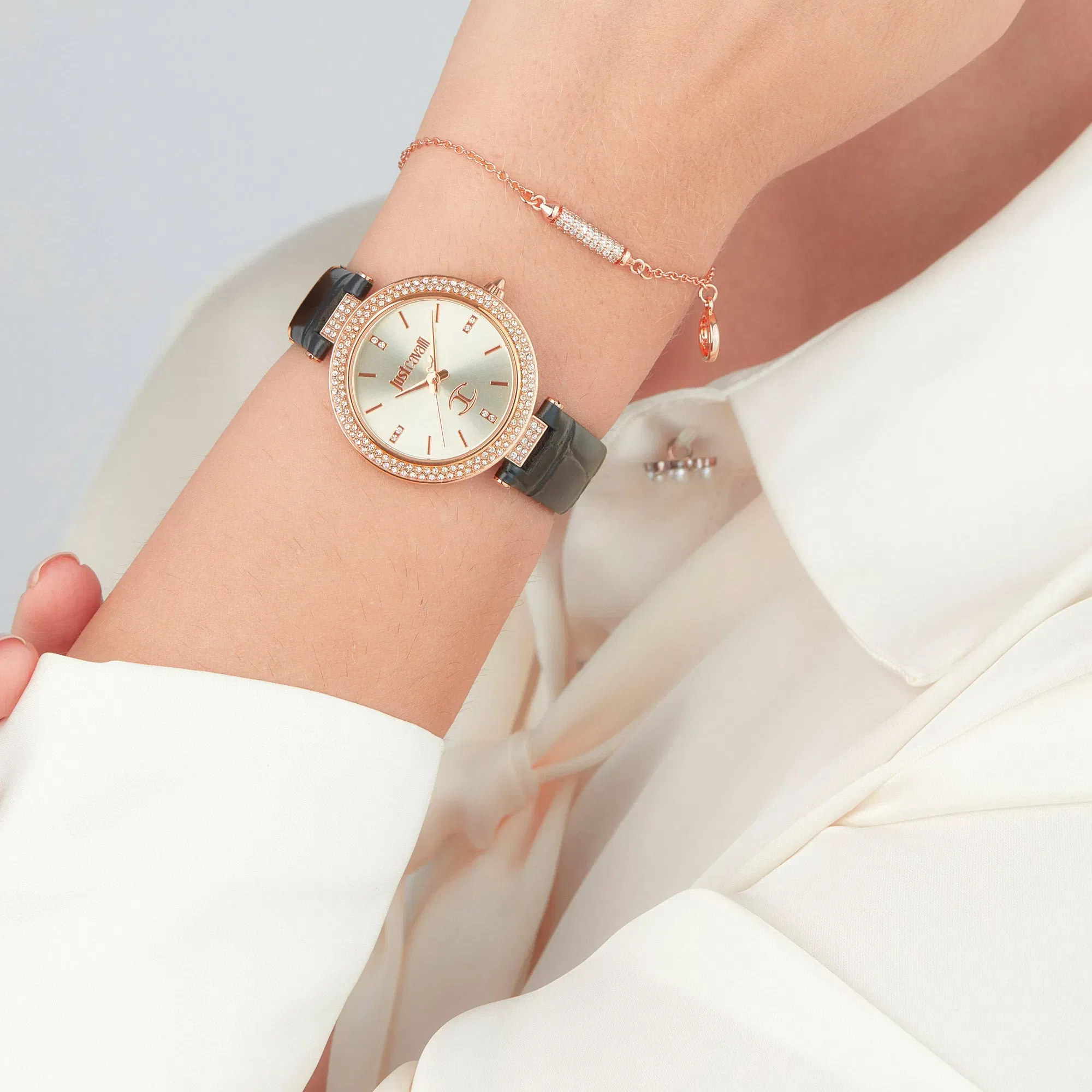 Savoca Leather Black RG Silver