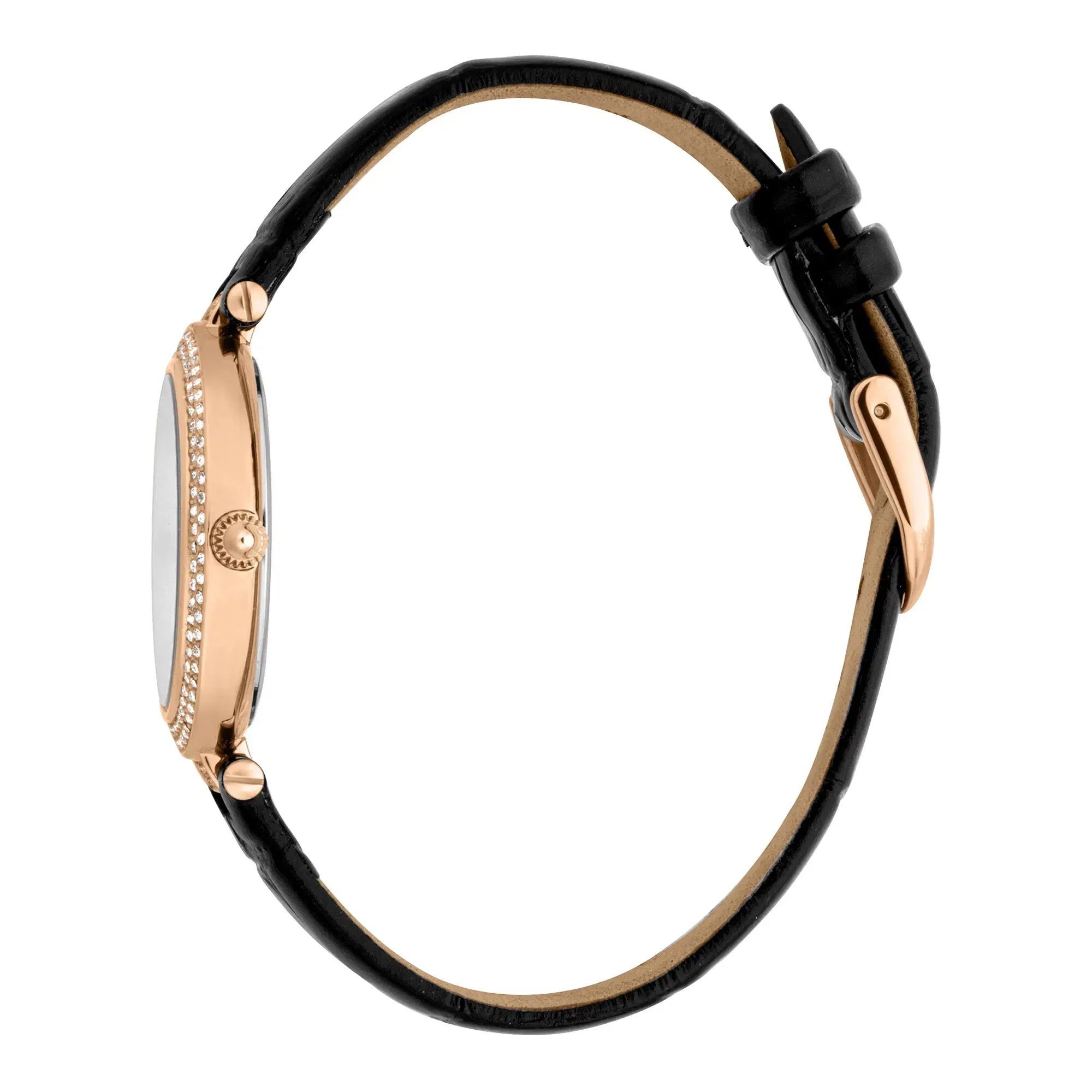 Savoca Leather Black RG Silver