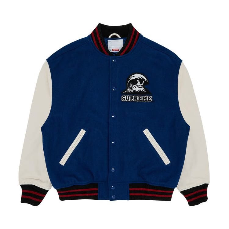Supreme Wave Varsity Jacket Blue
