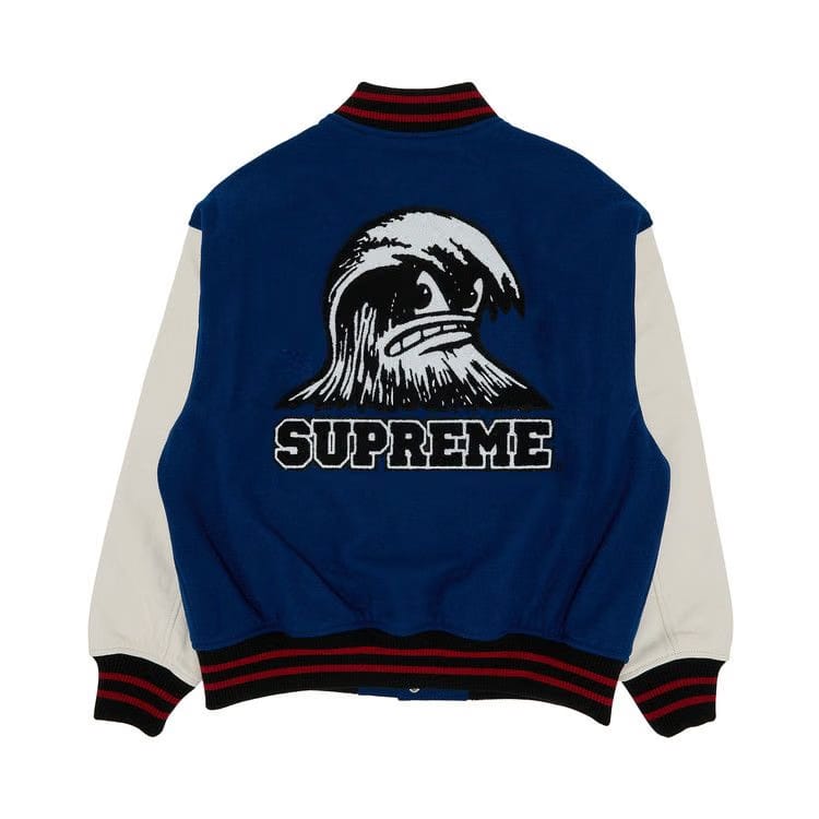 Supreme Wave Varsity Jacket Blue