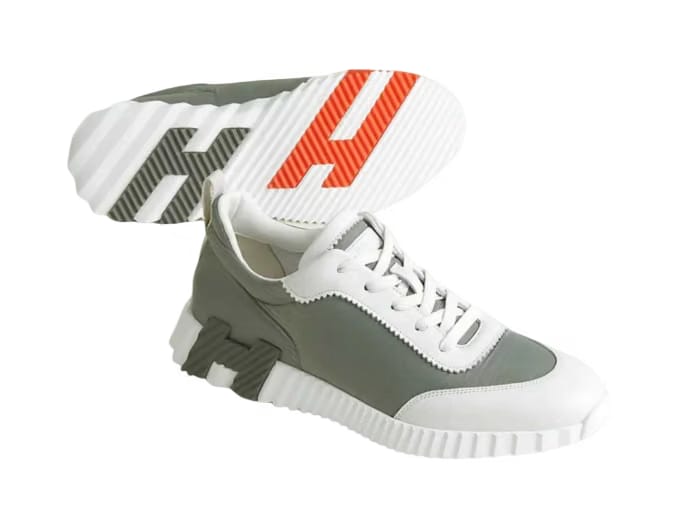 Hermes Bouncing Sneaker Ripstop Etoupe Blanc
