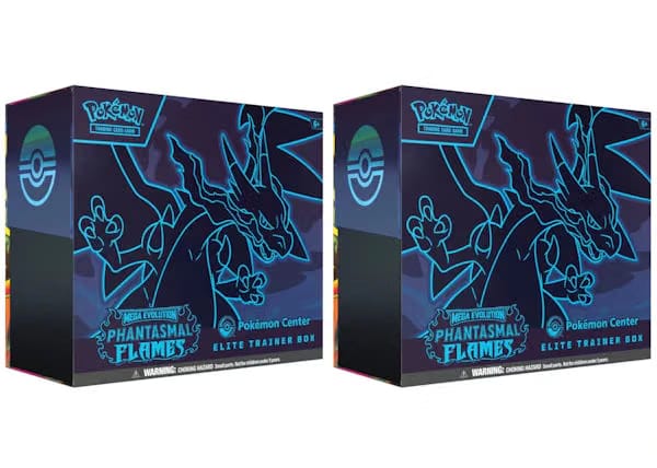 2025 Pokémon Mega Evolution Phantasmal Flames Pokemon Center Elite Trainer Box 2x Lot