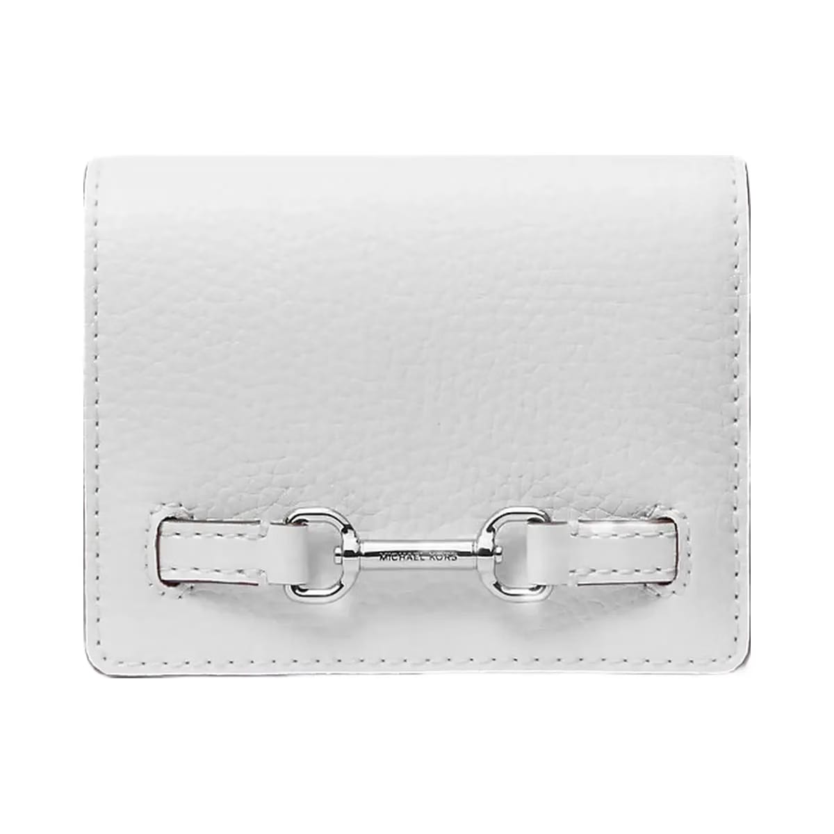 Michael Kors Carson Small Pebbled Leather Wallet Optic White