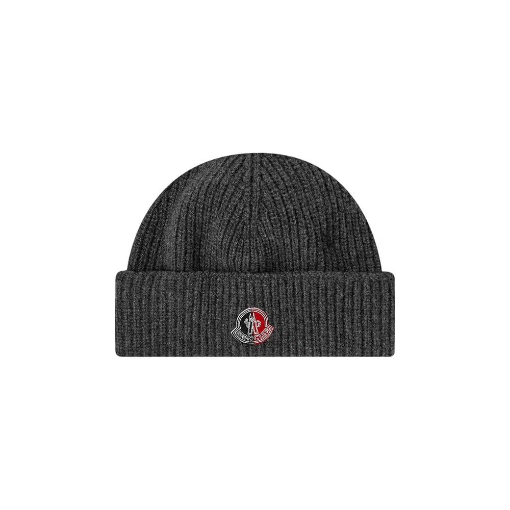 Moncler Genius Logo Patch Roll Beanie Green