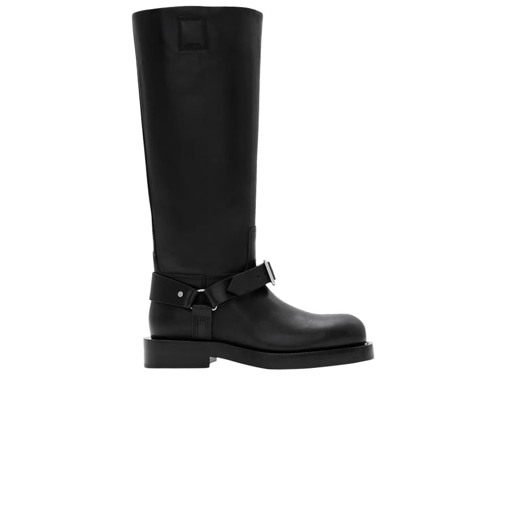 Burberry Wmns Leather Saddle Tall Boot 'Black'