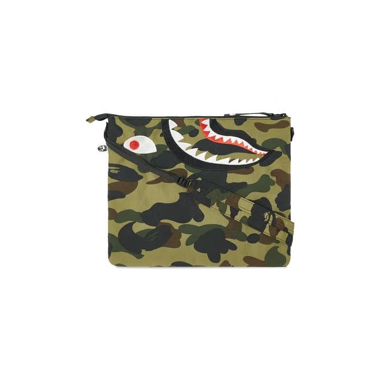 BAPE 1st Camo Shark Crossbody Bag Green