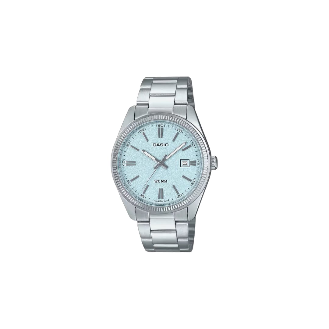 Casio Enticer Analog Light Blue Dial Quartz MTP-1302DA-2A2V Stainless Steel Watch