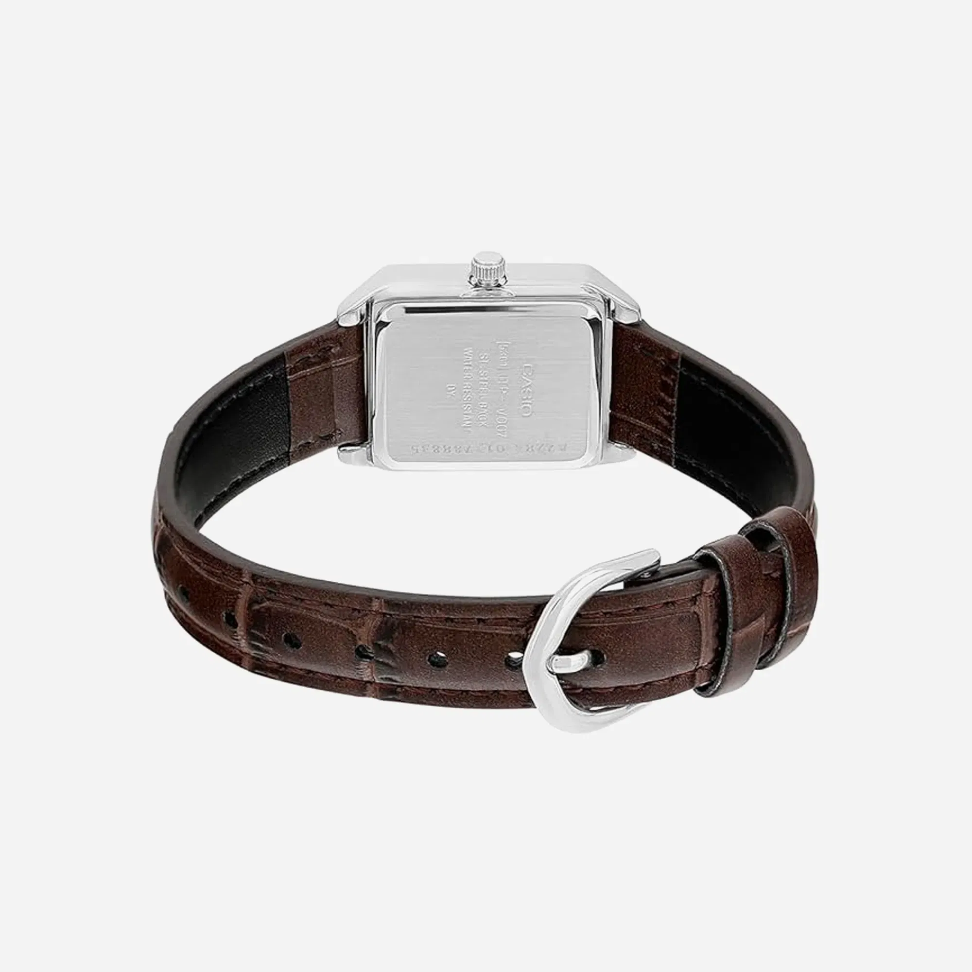 Casio LTP-V007L-7B2UDF White Dial Brown Leather Strap Watch