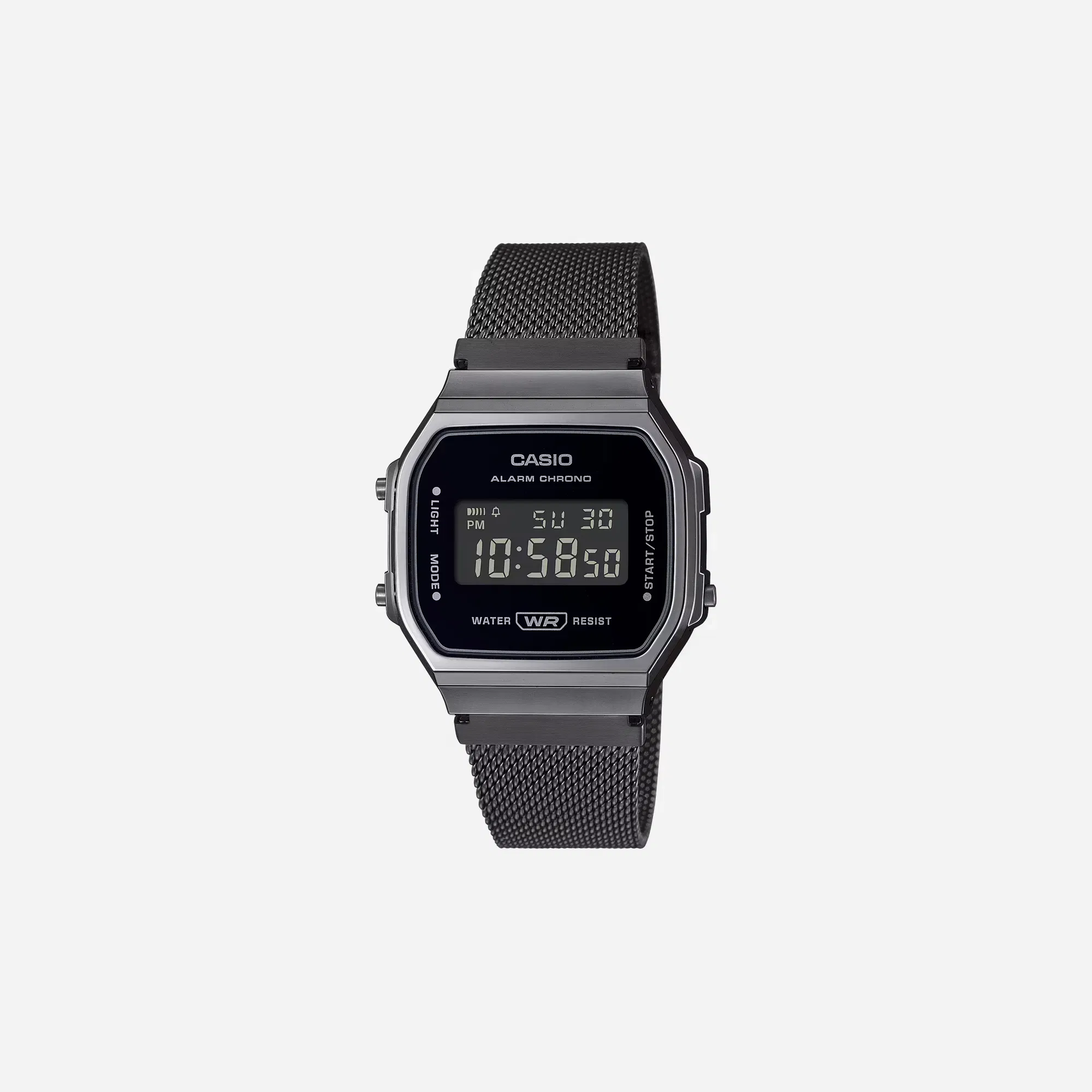 Casio Vintage A168WEMB-1BDF Quartz Black Dial Digital Stainless Steel Watch