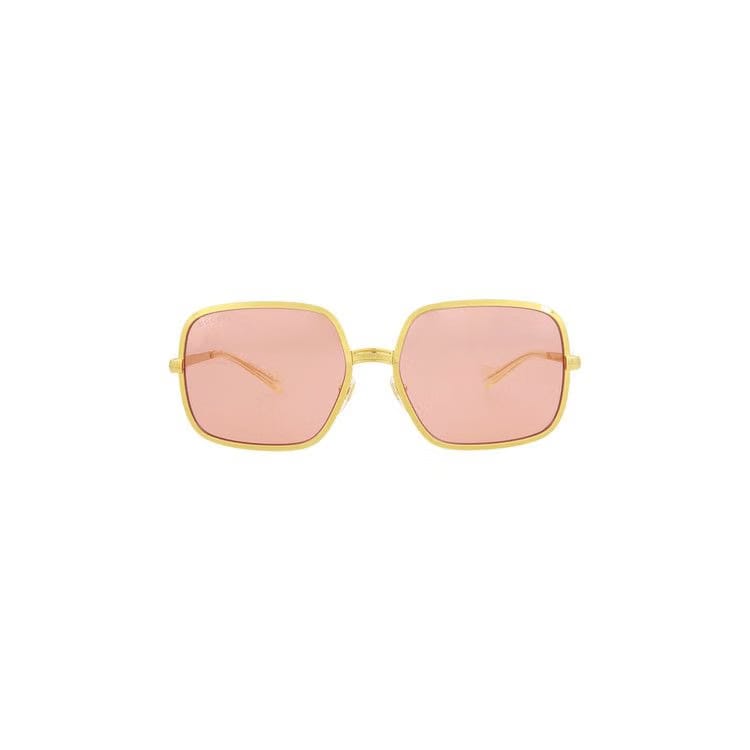 Gucci Square Frame Sunglasses Gold/Red