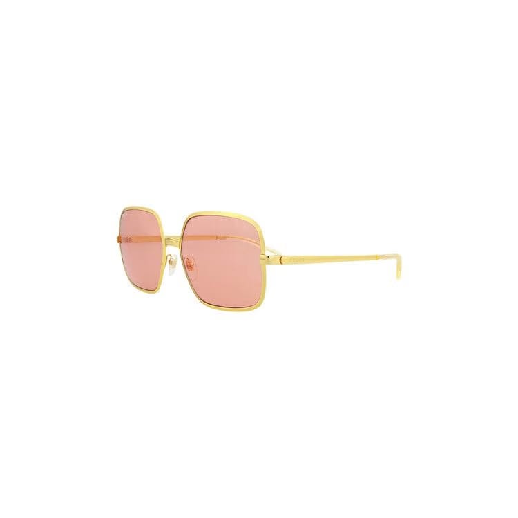 Gucci Square Frame Sunglasses Gold/Red