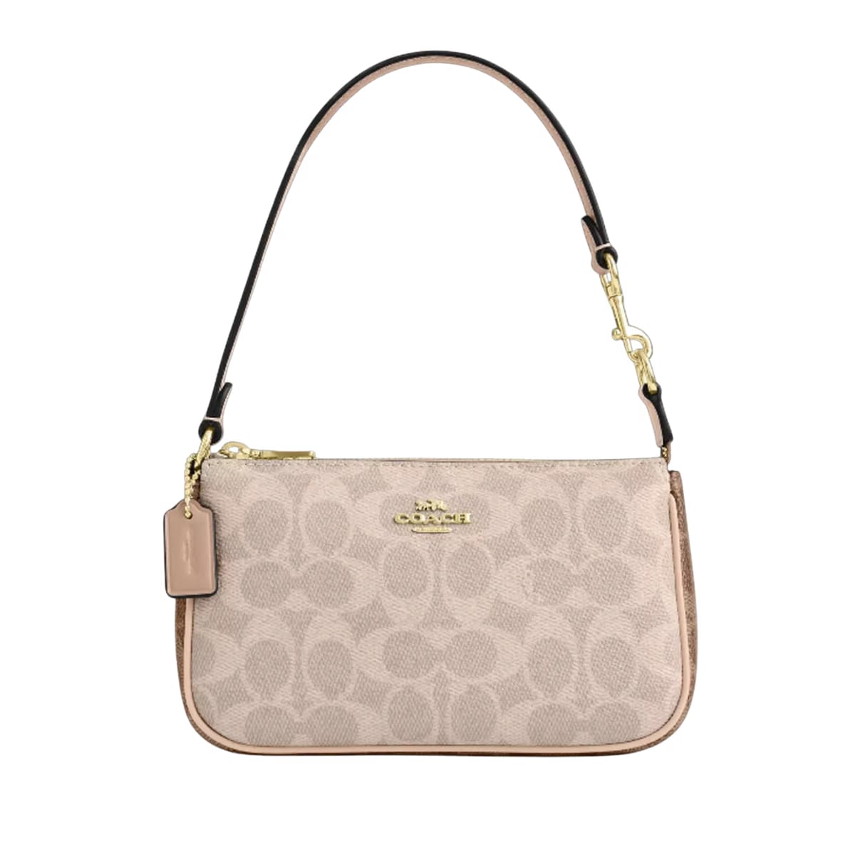 COACH Nolita 19 In Blocked Signature Canvas Gold/Sand/Tan
