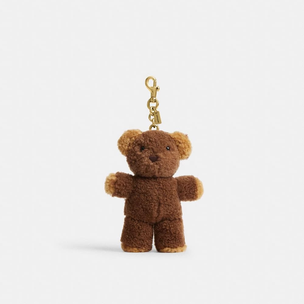 Coach Teddy Bear Bag Charm In Shearling