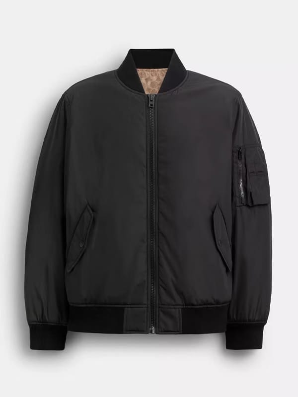 Coach Reversible Bomber Jacket Black/Brown