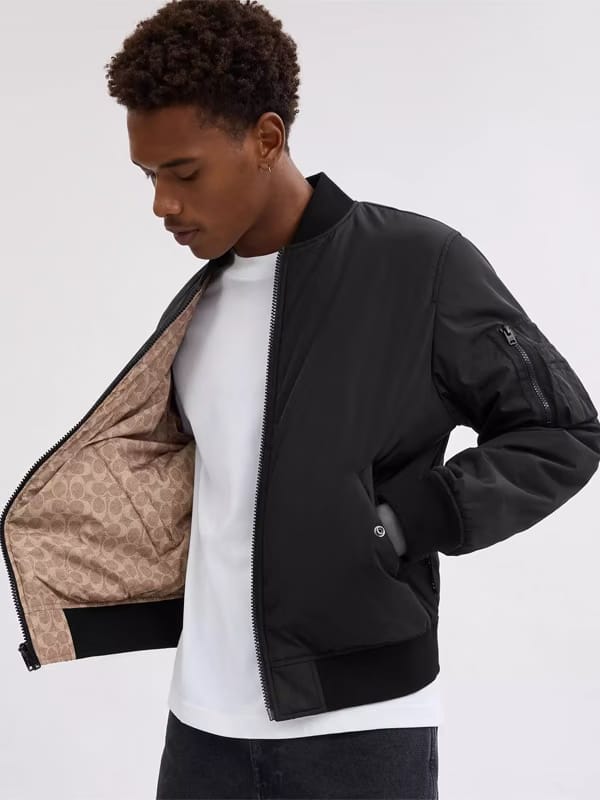 Coach Reversible Bomber Jacket Black/Brown
