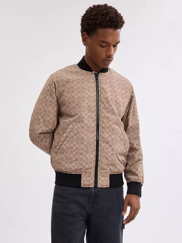 Coach Reversible Bomber Jacket Black/Brown