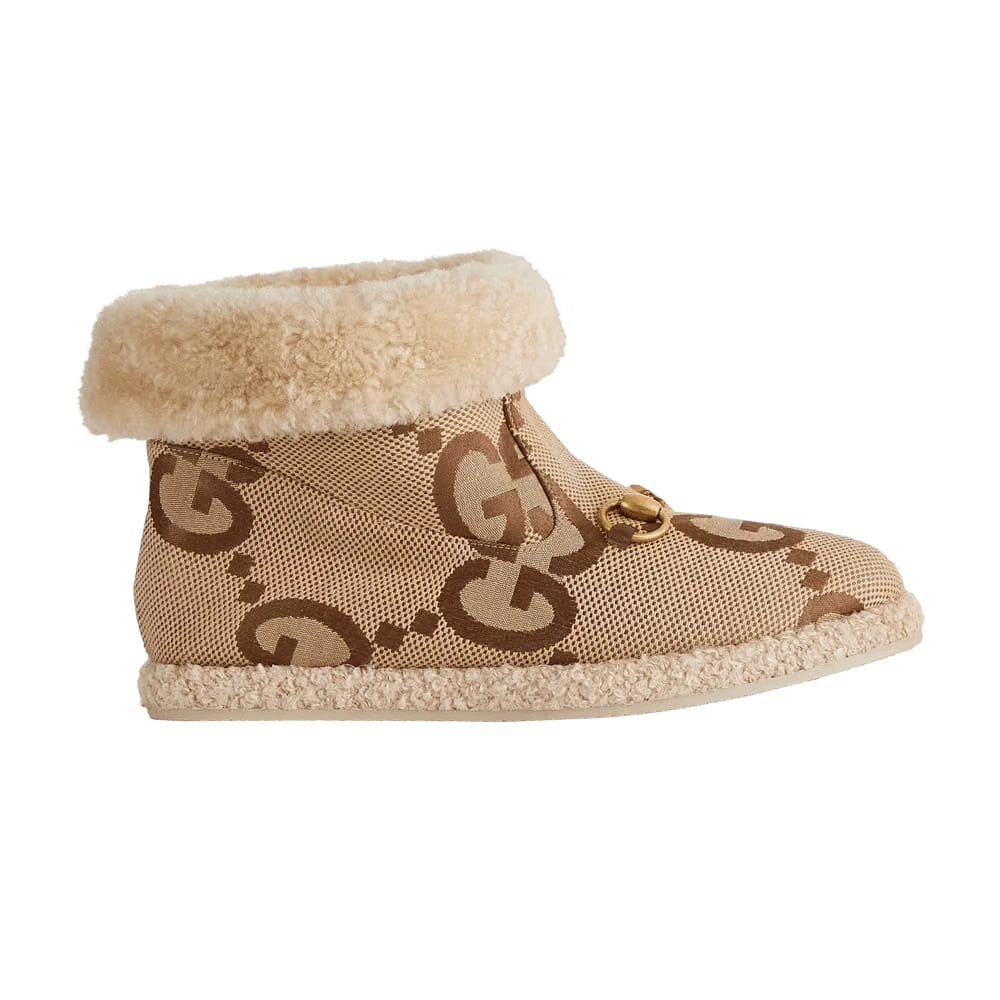 Gucci Wmns GG Ankle Boot 'Horsebit - Beige'