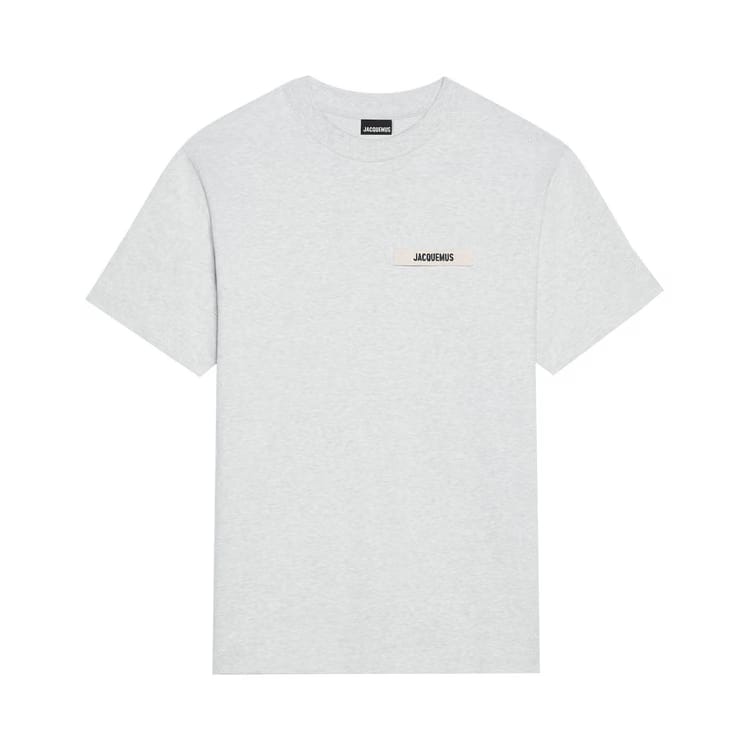 Jacquemus Gros Grain Shorts-Sleeve T-Shirt Grey