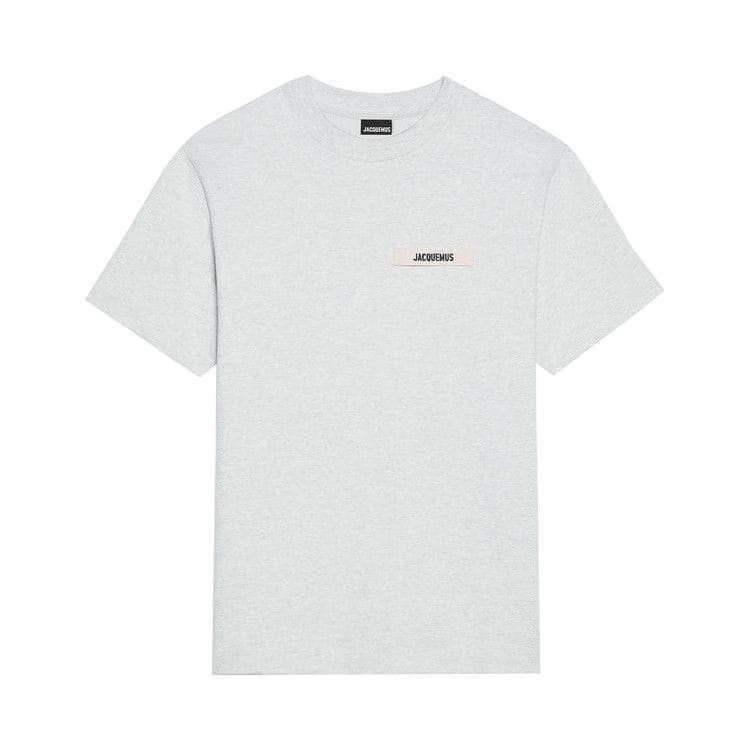 Jacquemus Gros Grain Shorts-Sleeve T-Shirt Grey