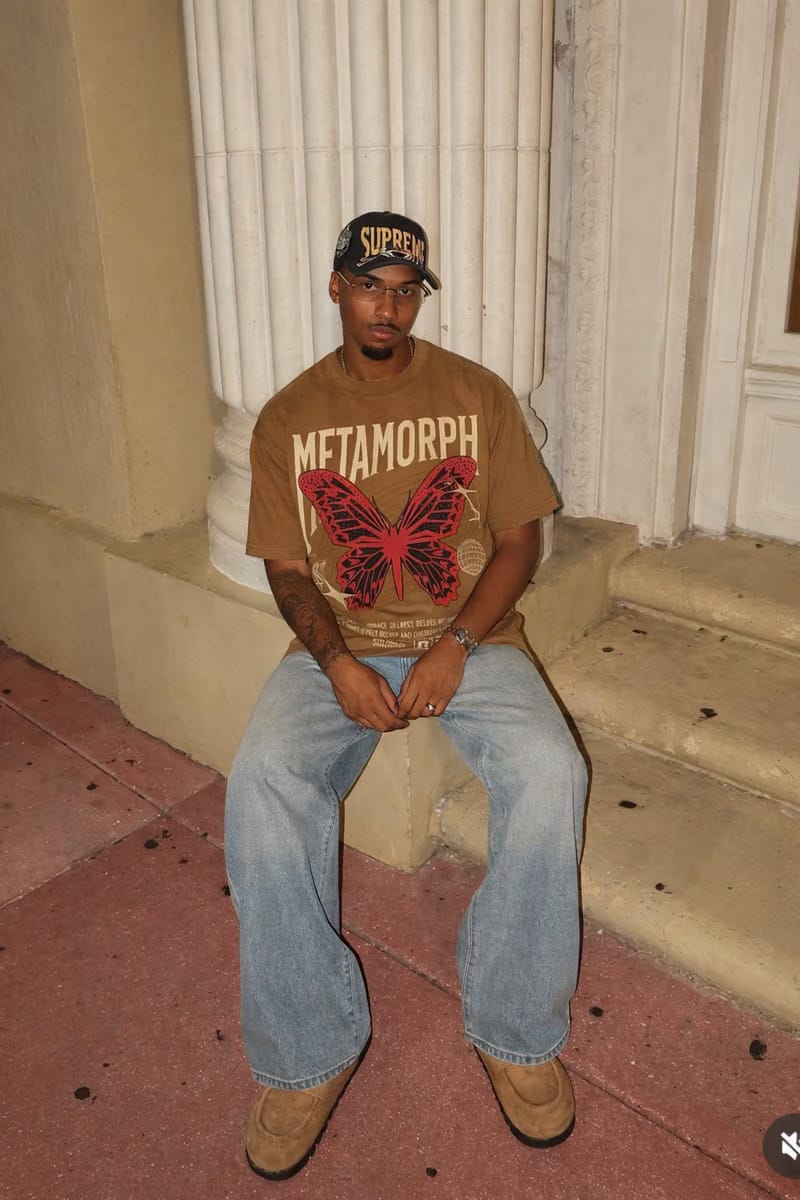 City Off Domes Red Butterfly Brown T-Shirt
