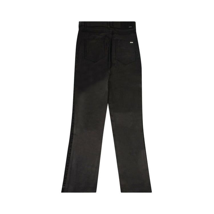 Amiri Leather Hybrid Cropped Jeans Black