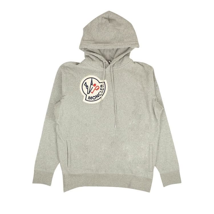 Moncler 1952 Logo Patch Hoodie Sweatshirt Grey/White